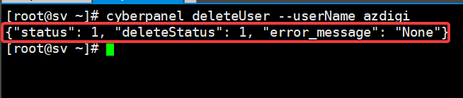 Sử dụng CLI để quản trị User Package trên Cyber Panel 3 user cli1