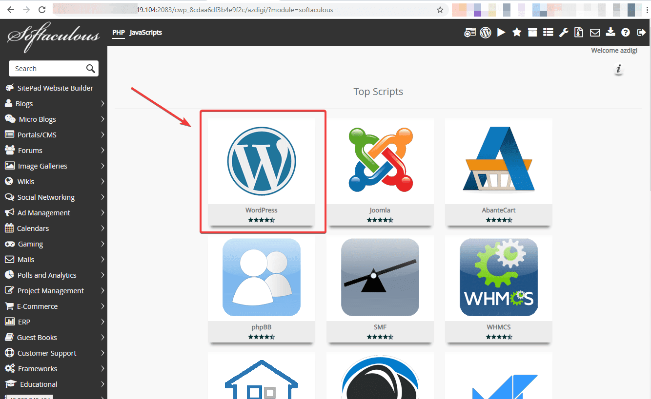 Softaculous trên Centos Web Panel